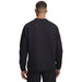 Back view of a black Under Armour Drive men's crew neck golf midlayer with a textured fabric finish.