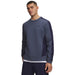 Under Armour Drive men's crew neck golf midlayer in downpour grey and white, front view showing textured fabric.