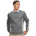 Under Armour Drive crew neck golf midlayer in clay green, titanium and anthracite with a textured finish, front view.