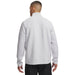 Back view of a light grey Under Armour Drive men's quarter-zip golf midlayer with a textured fabric finish.