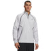 Under Armour Drive men's quarter zip golf midlayer in halo grey and castlerock, front view.