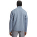 Back view of a light blue Under Armour Drive men's quarter zip golf midlayer with textured sleeves.