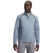 Under Armour Drive men's quarter zip golf midlayer in blue wind and anthracite, front view.