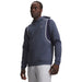 Under Armour Drive men's golf hoodie in downpour grey and midnight navy with a front view and hood.