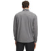Back view of a grey Under Armour Drive men's funnel neck golf midlayer with a high collar and long sleeves.