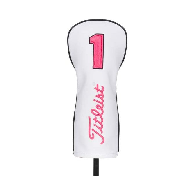 Titleist Leather Headcovers - White/Pink