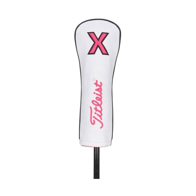 Titleist Leather Headcovers - White/Pink