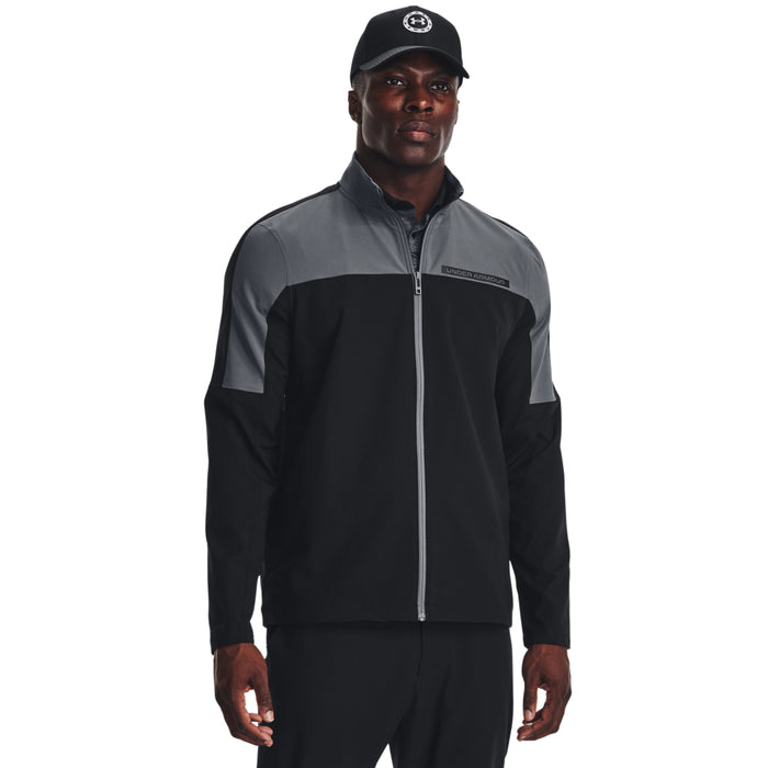 under armour full zip windstrike black and grey