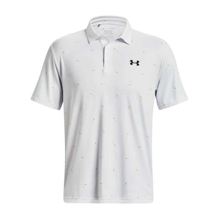 under armour white scatter dot playoff 3.0 polo golf shirt mens