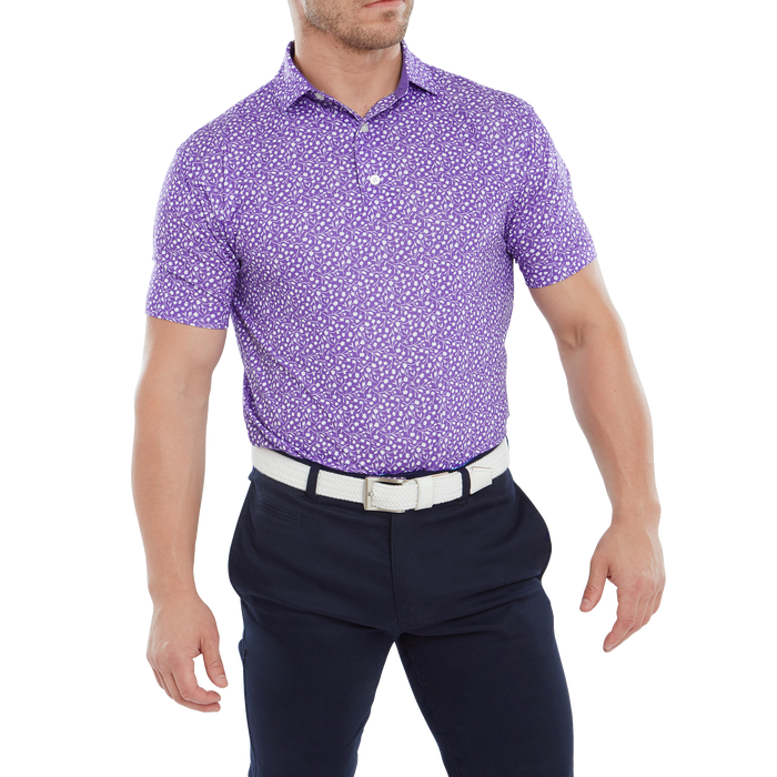 FootJoy Tossed Tulips Golf Shirt Purple