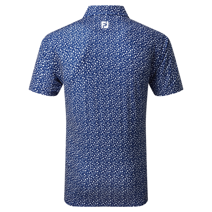 FootJoy Tossed Tulips Lisle Men s Golf Shirt 80019 Twilight Blue