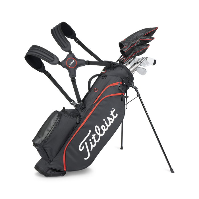 Titleist Players 4 stand bag black red